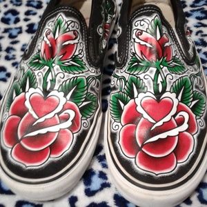 Vans Oliver Peck Rose Tattoo Designer Slip-on Shoe